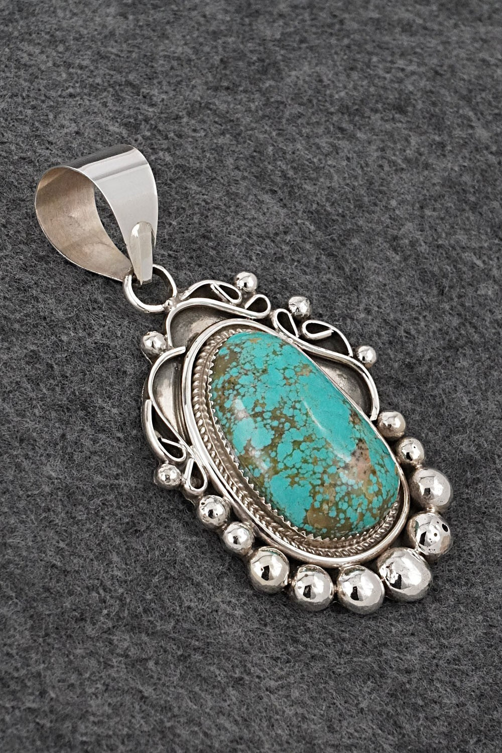 Turquoise & Sterling Silver Pendant - Leslie Nez