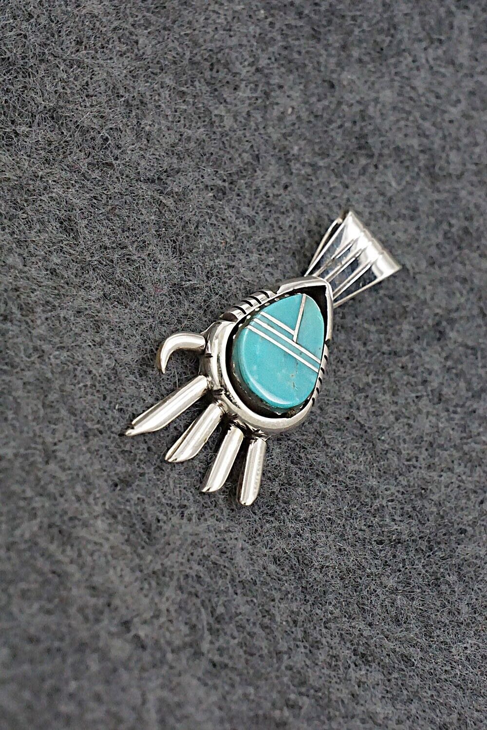 Turquoise & Sterling Silver Pendant - James Manygoats