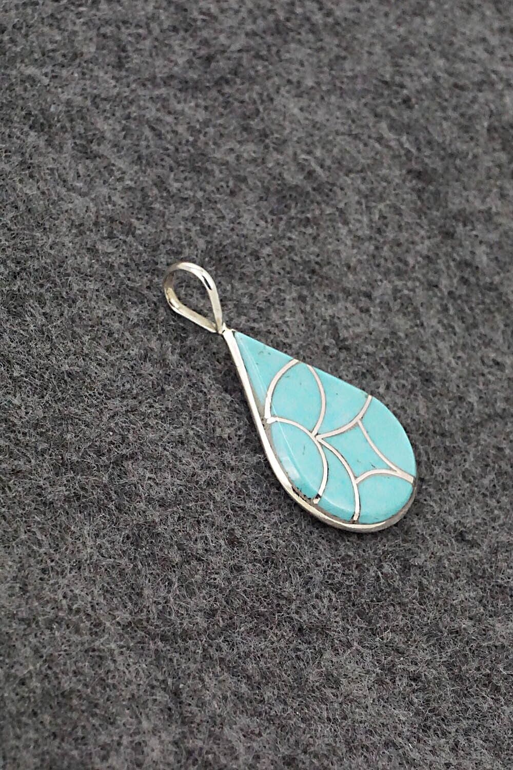 Turquoise & Sterling Silver Pendant - Delorna Lahi