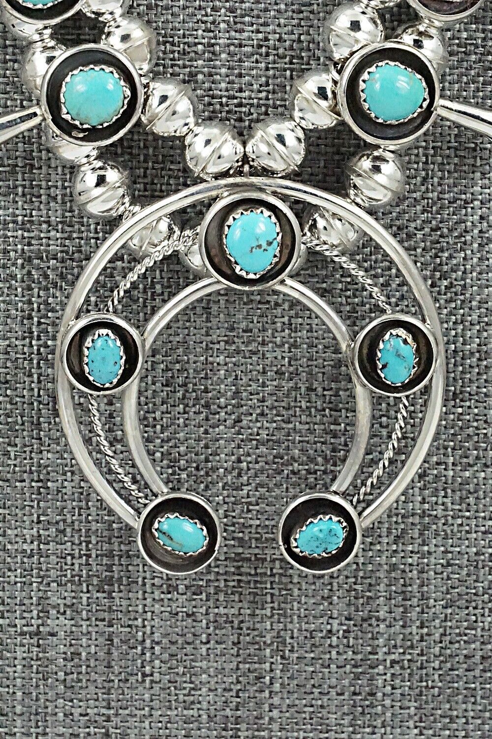 Turquoise & Sterling Silver Squash Blossom Set - Phil Garcia
