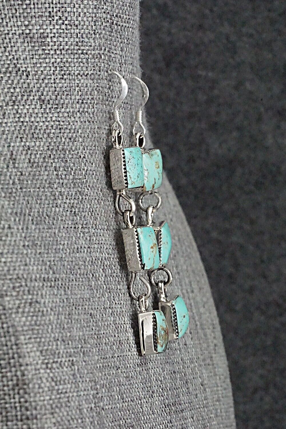 Turquoise & Sterling Silver Earrings - Marie Bahe