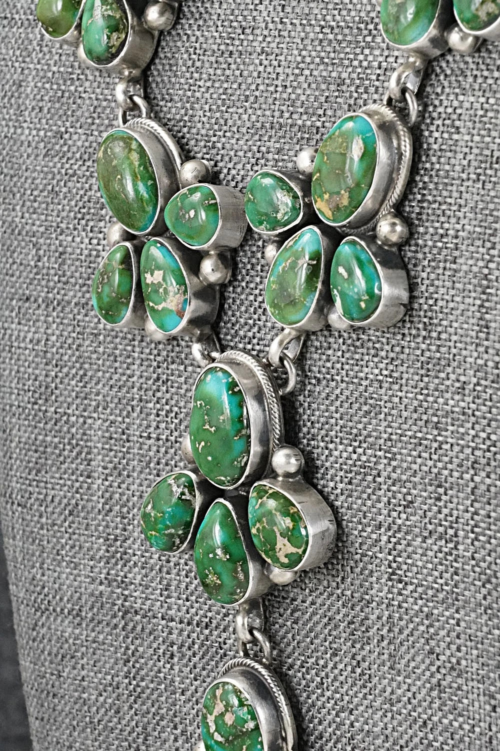 Turquoise & Sterling Silver Necklace and Earrings Set - Kathleen Livingston