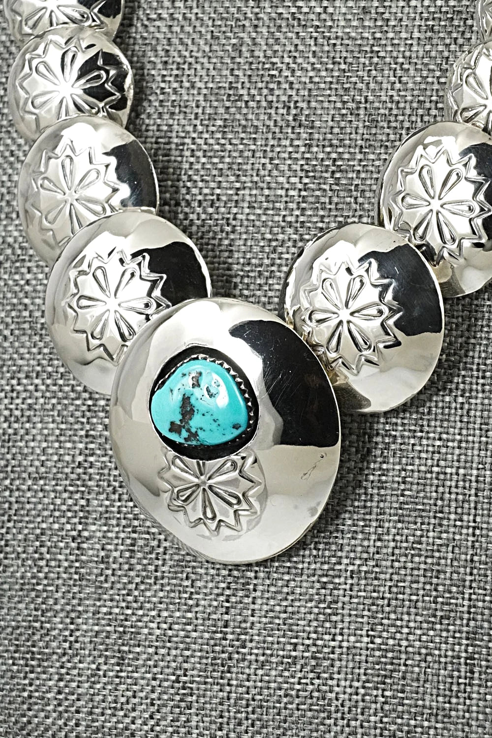 Turquoise Sterling Silver Necklace and Earrings Set - Tim Thompson