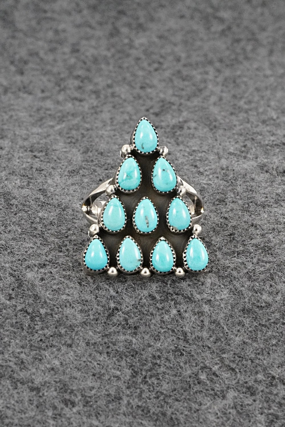 Turquoise & Sterling Silver Ring - Loretta Delgarito - Size 7.75