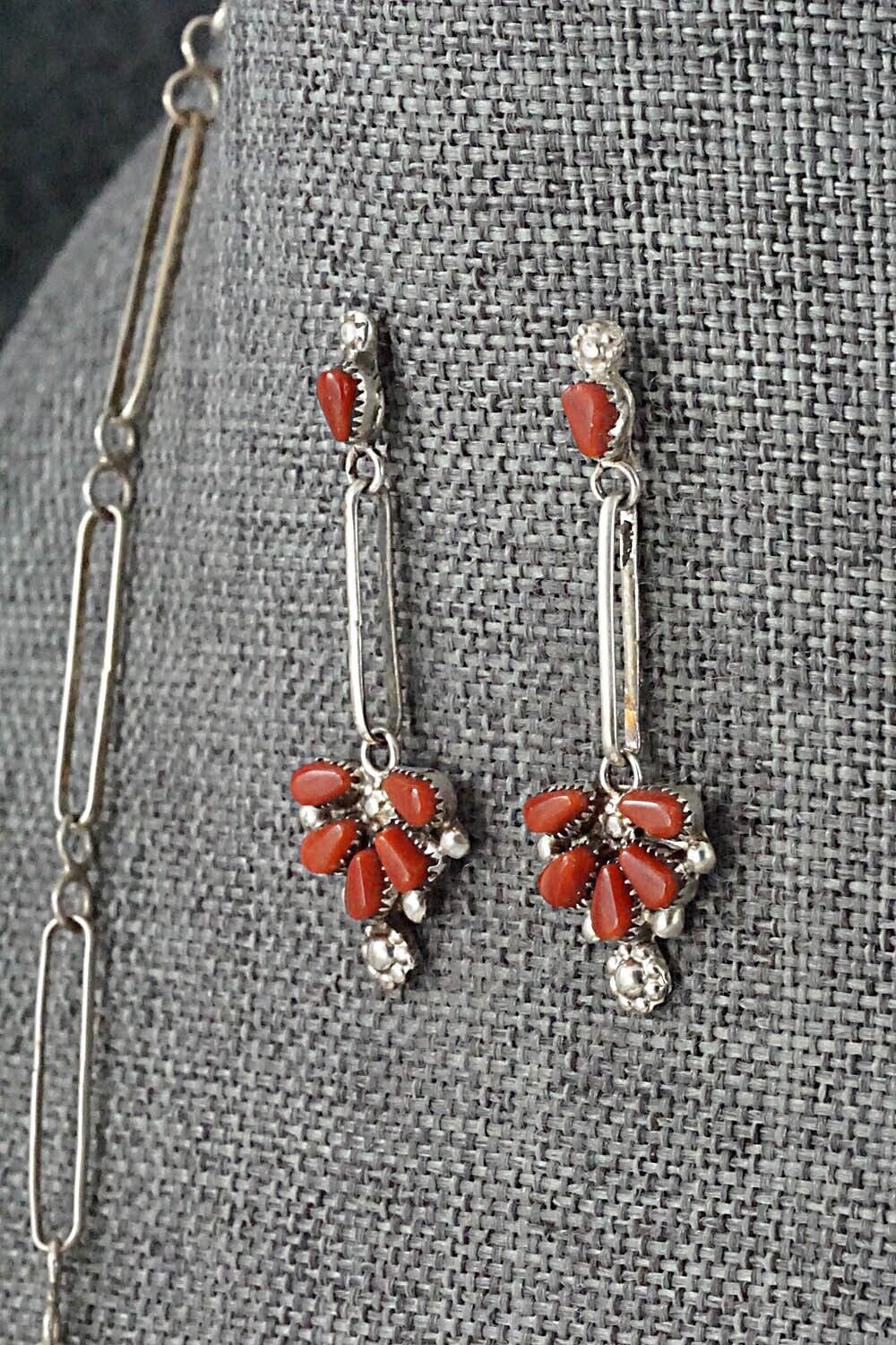 Coral & Sterling Silver Necklace Set - Florine Beyuka