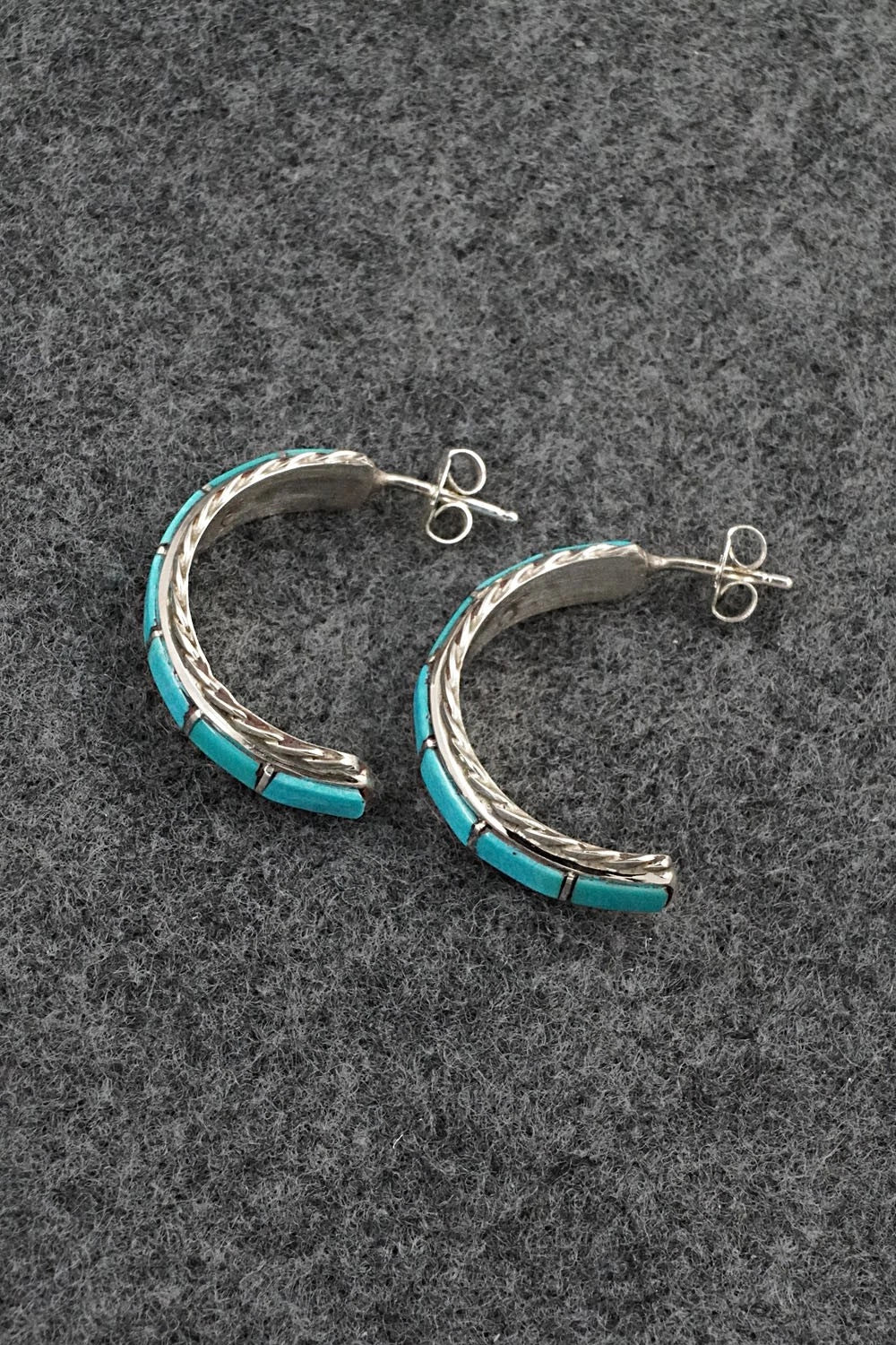 Turquoise & Sterling Silver Earrings - Malcolm Chavez