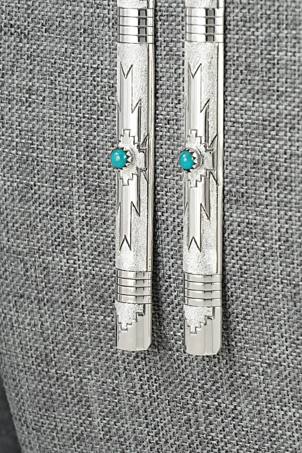 Turquoise & Sterling Silver Earrings - Zane Tahe