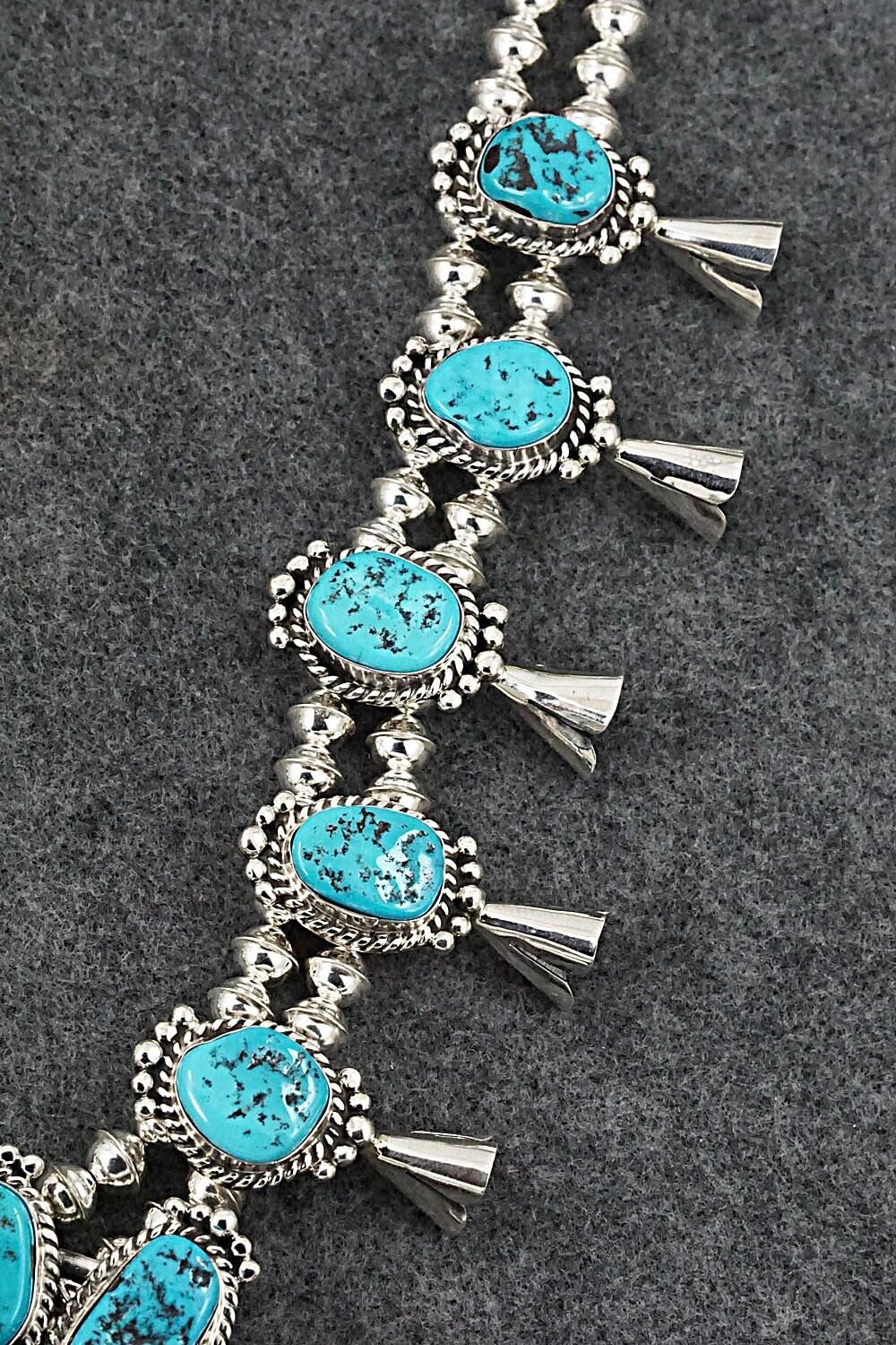 Turquoise & Sterling Silver Squash Blossom Set - Vernon Johnson