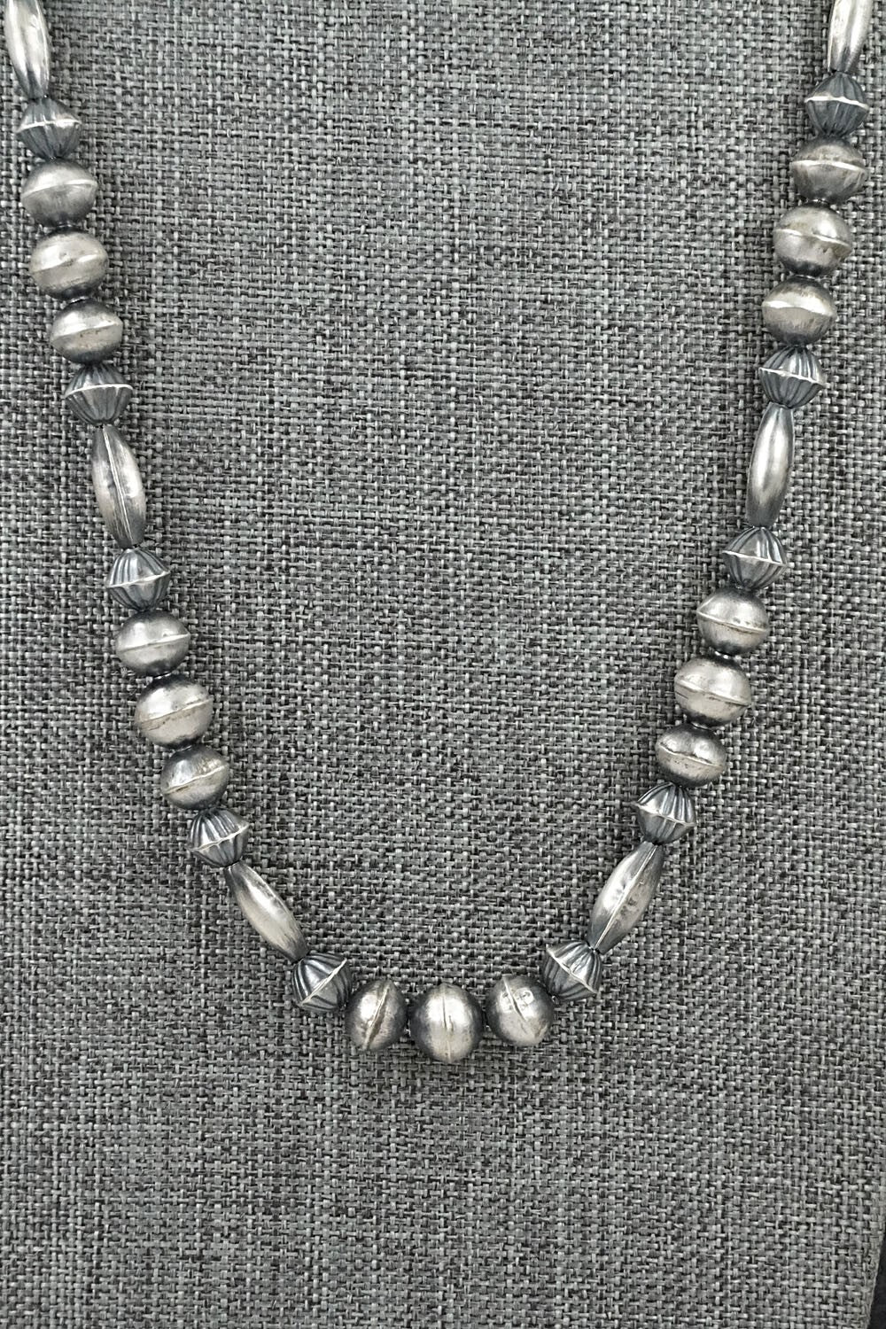 Sterling Silver Navajo Pearl Necklace 26" - Vintage