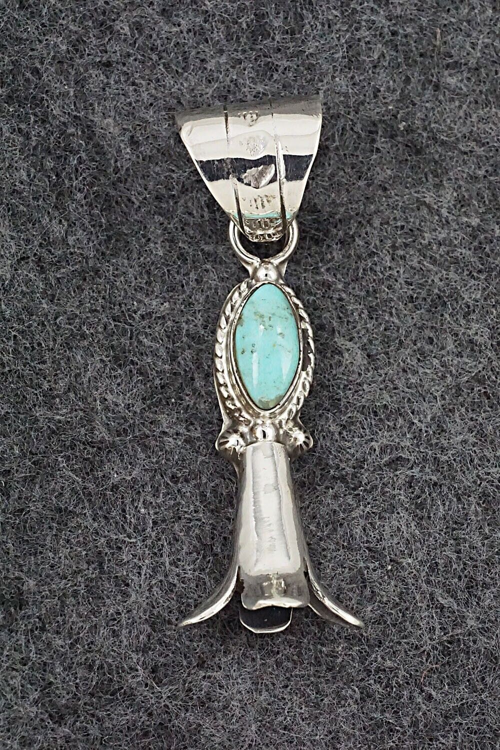Turquoise & Sterling Silver Pendant - Sonyei Coho