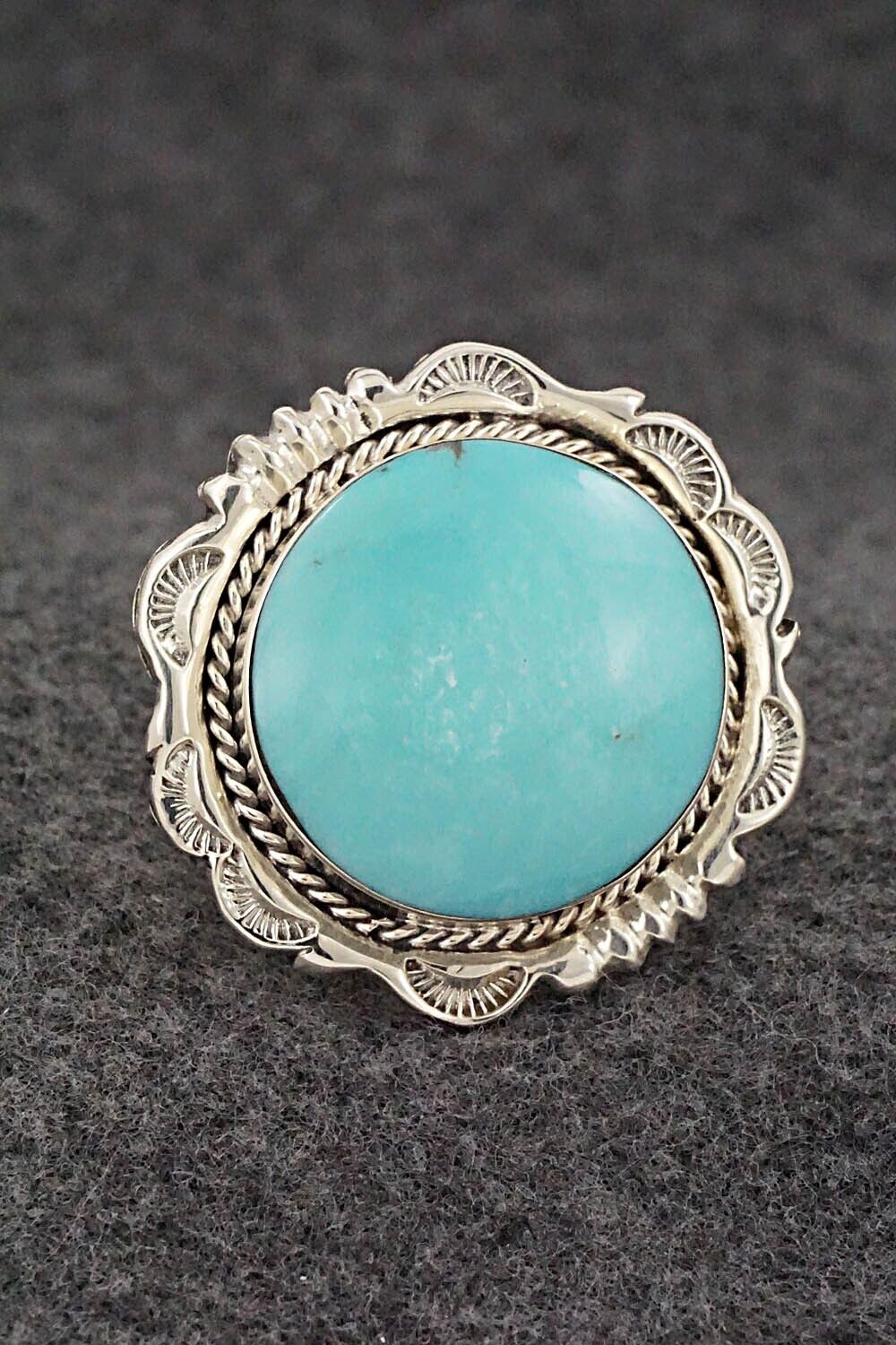 Turquoise & Sterling Silver Ring - Emerson Delgarito - Size 8
