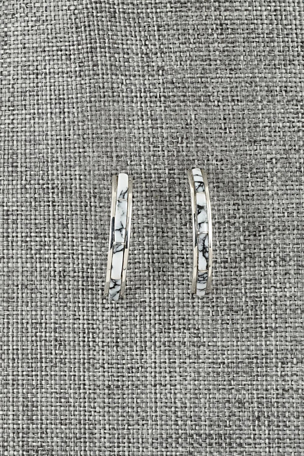 White Buffalo & Sterling Silver Earrings - Nathaniel Johnson