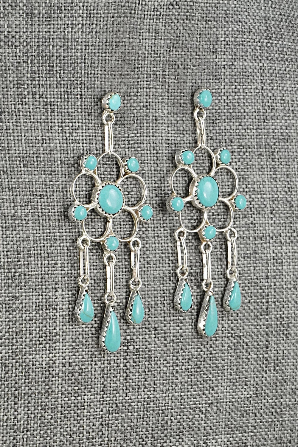 Turquoise & Sterling Silver Earrings - Vivianita Booqua