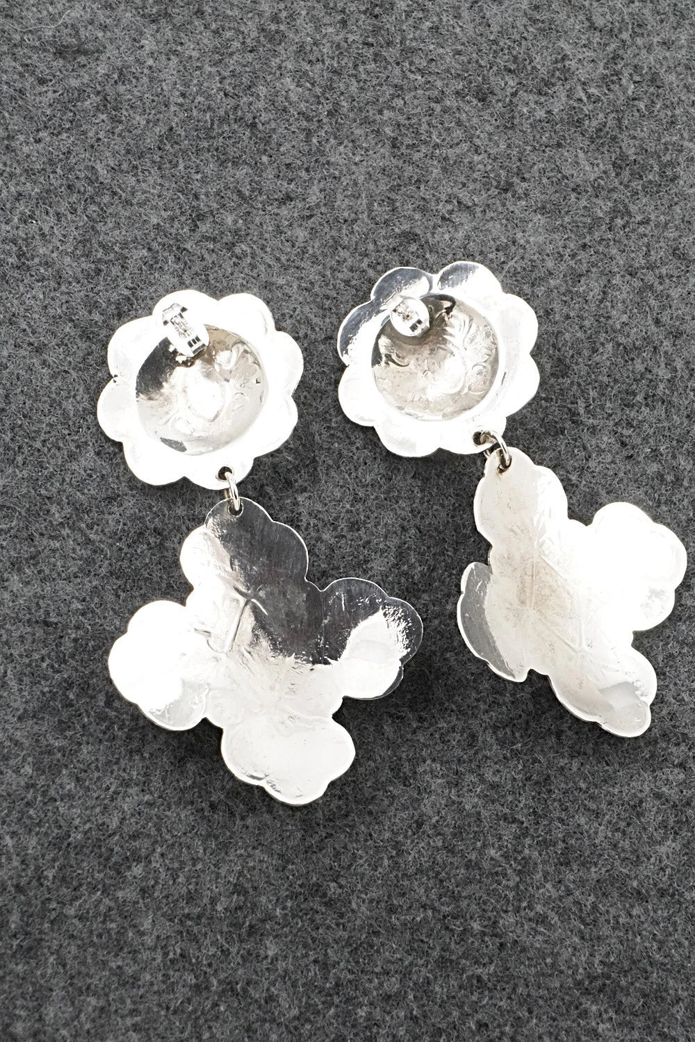 Turquoise and Sterling Silver Earrings - Bertha Begay