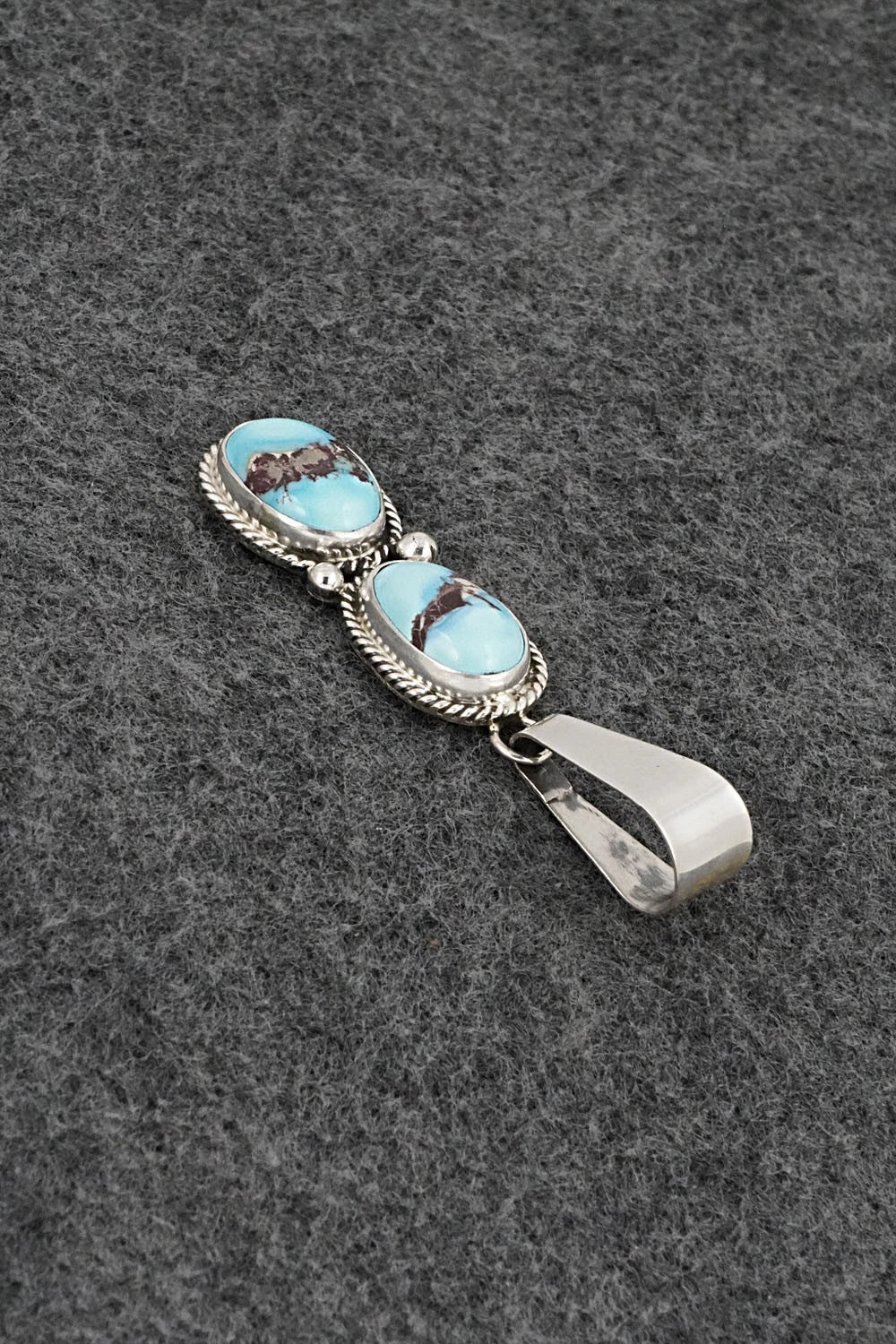 Turquoise & Sterling Silver Pendant - Eugene Gruber