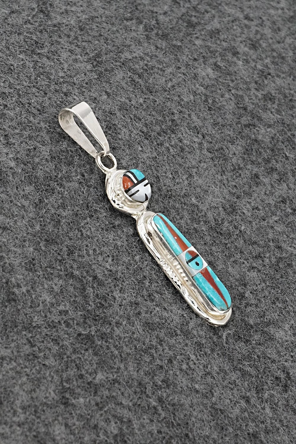 Multi Stone & Sterling Silver Pendant - Rayland Edaakie