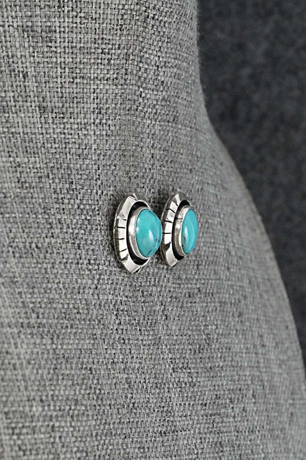 Turquoise & Sterling Silver Earrings - Amos Begay