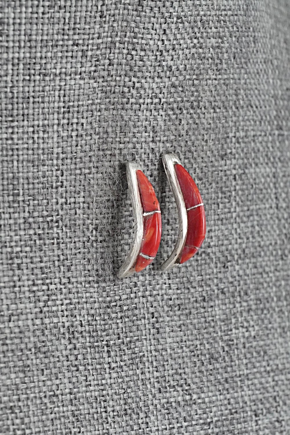 Coral & Sterling Silver Earrings - Kent Lonjose