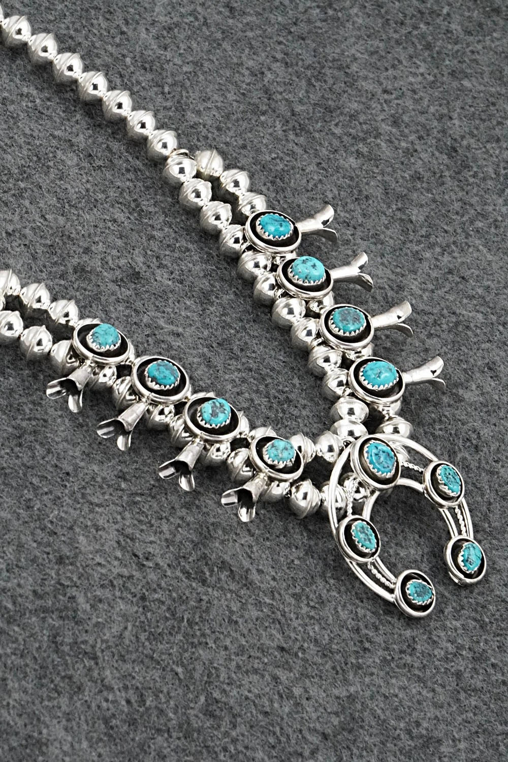 Turquoise & Sterling Silver Squash Blossom Set - Phil Garcia