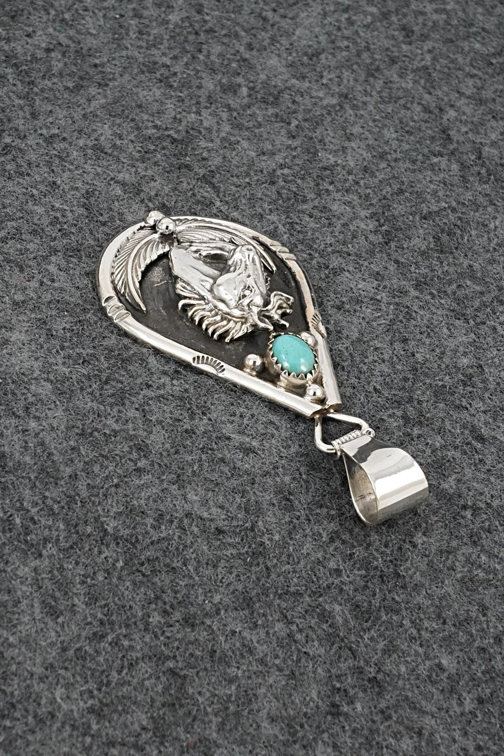 Turquoise & Sterling Silver Pendant - Darrell Morgan