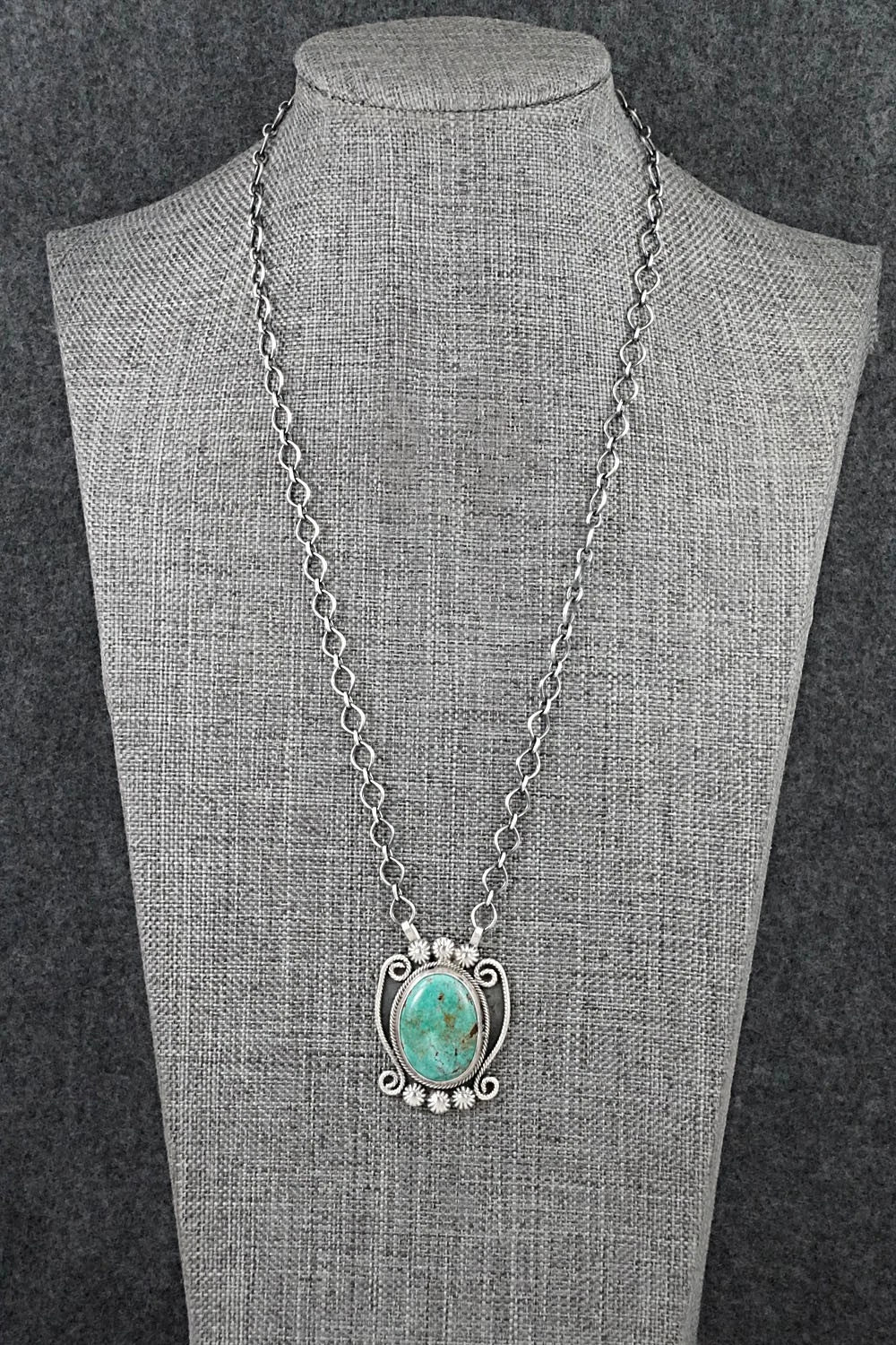 Turquoise & Sterling Silver Necklace - Cordell Platero