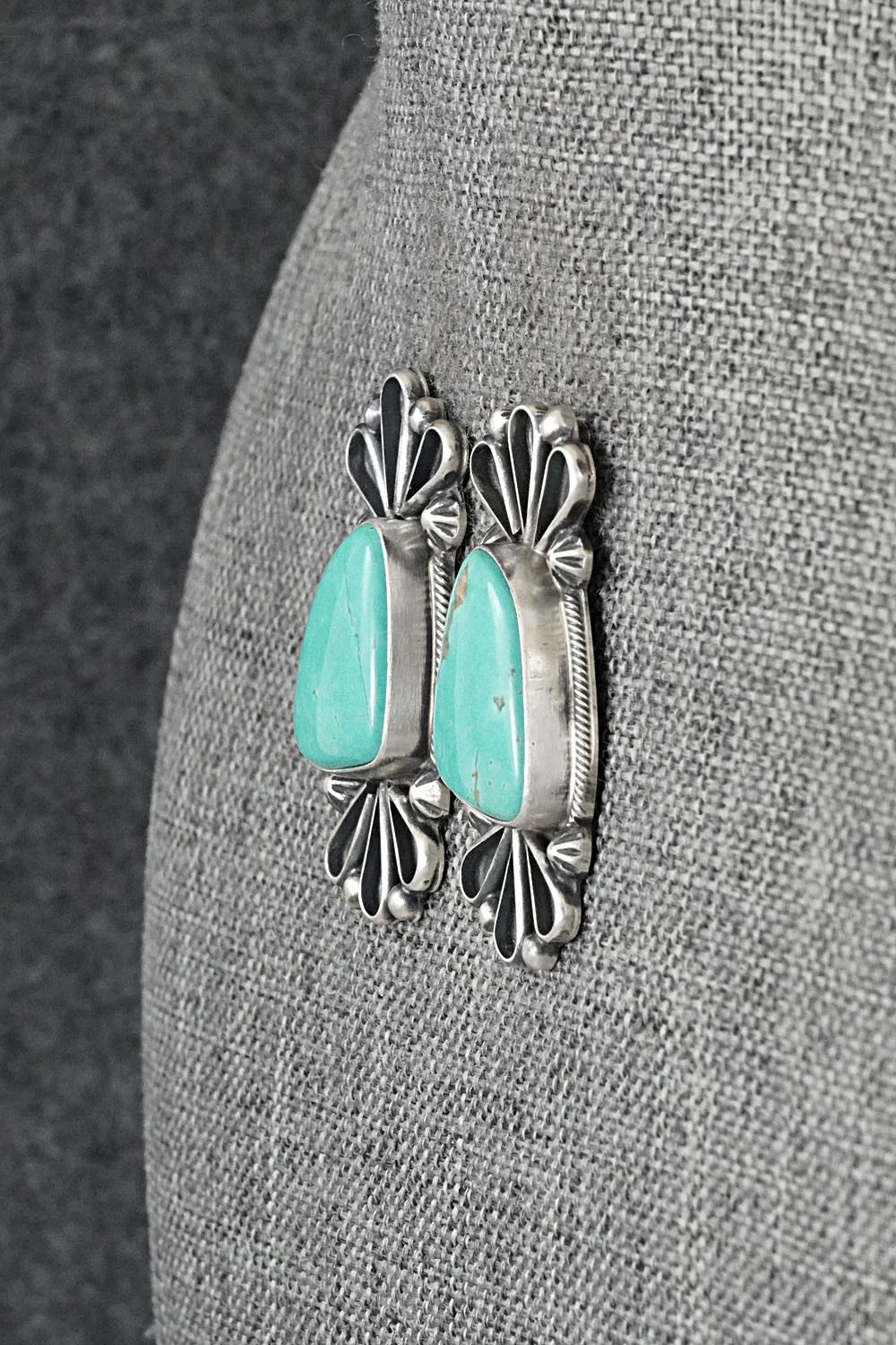 Turquoise & Sterling Silver Earrings - Bobby Johnson