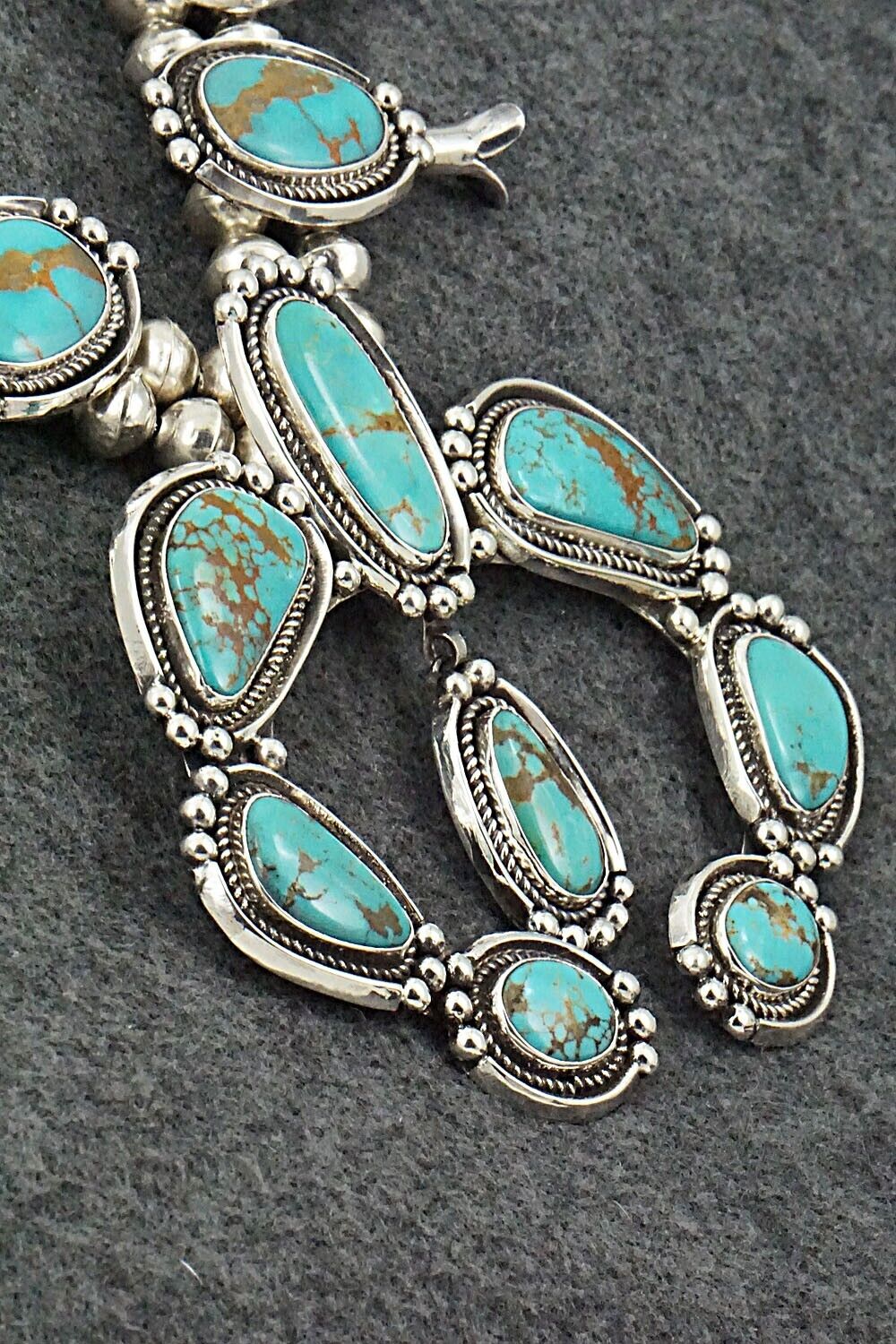 Turquoise & Sterling Silver Squash Blossom Set - Mike Platero