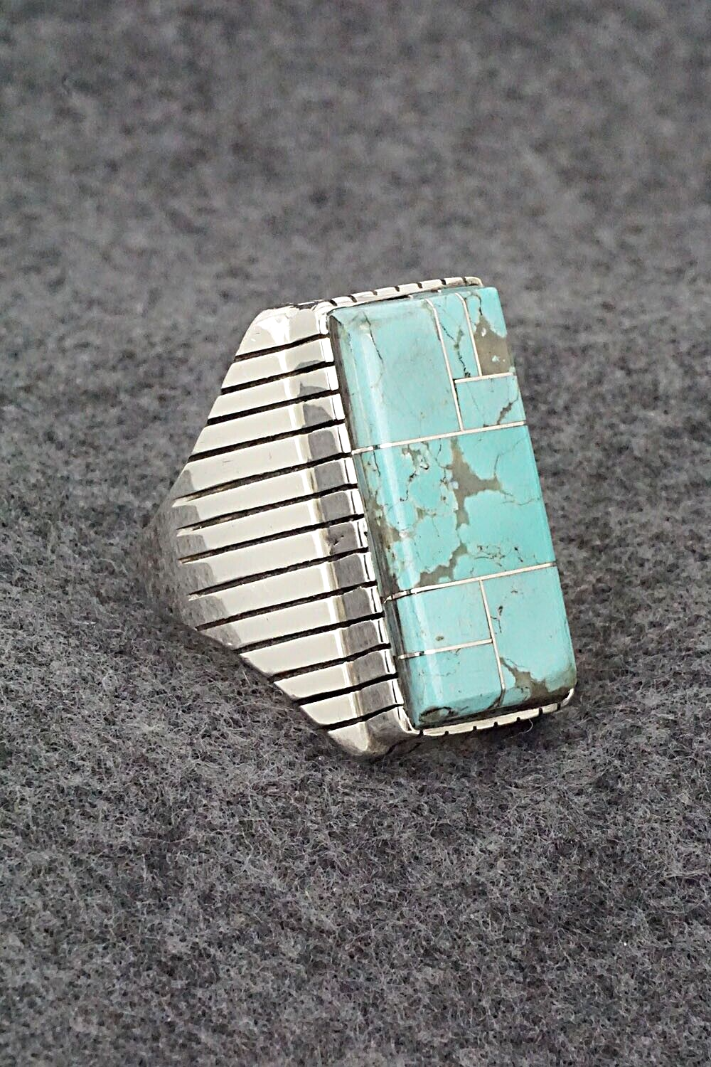 Turquoise & Sterling Silver Ring - Trevor Jack - Size 11.5