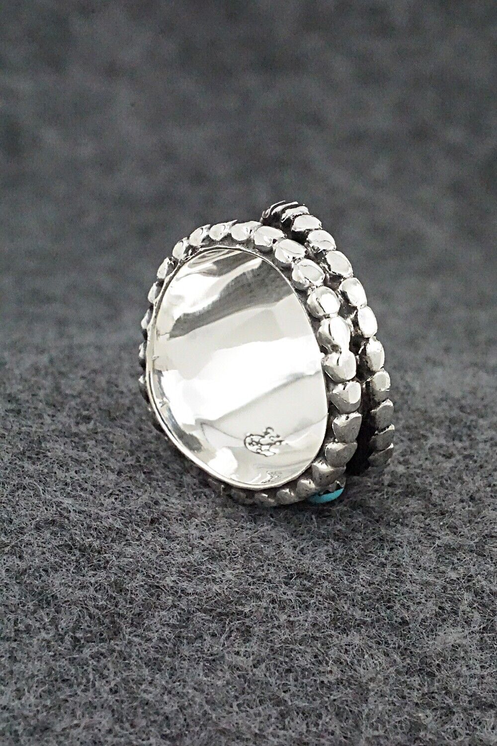 Turquoise & Sterling Silver Ring - Kenny Lonjose - Size 9