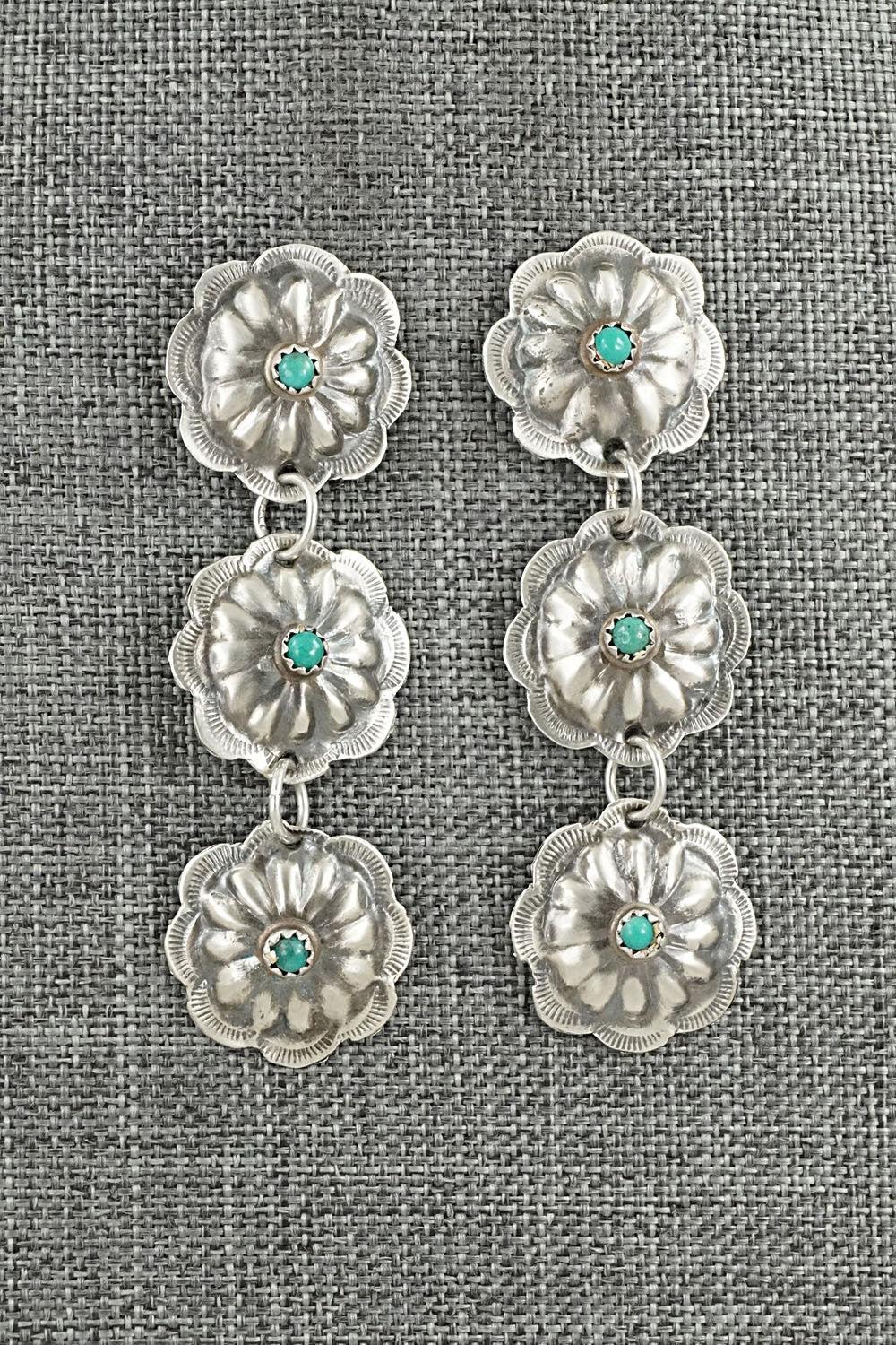 Turquoise and Sterling Silver Earrings - Joan Begay