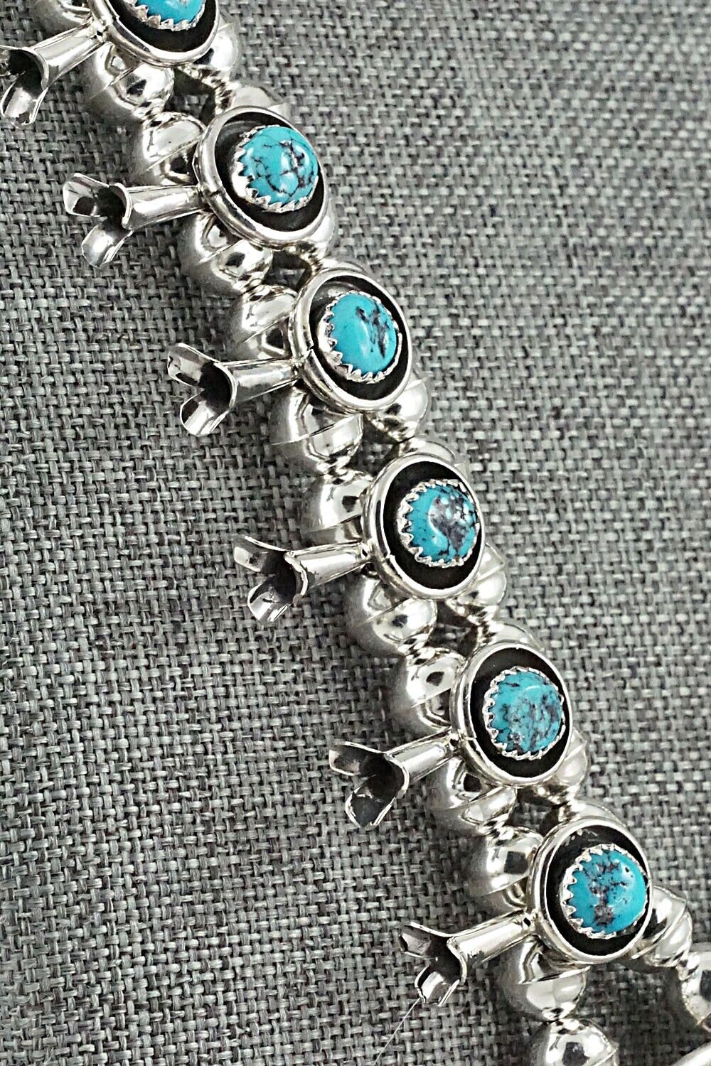 Turquoise & Sterling Silver Squash Blossom Set - Phil Garcia