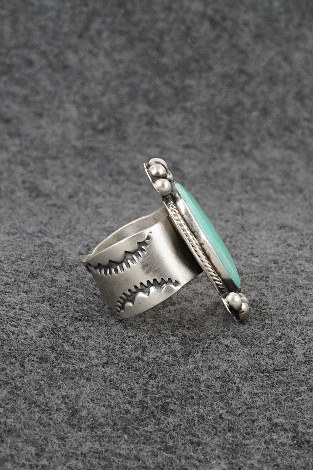 Turquoise & Sterling Silver Ring - Kathleen Livingston - Size 7