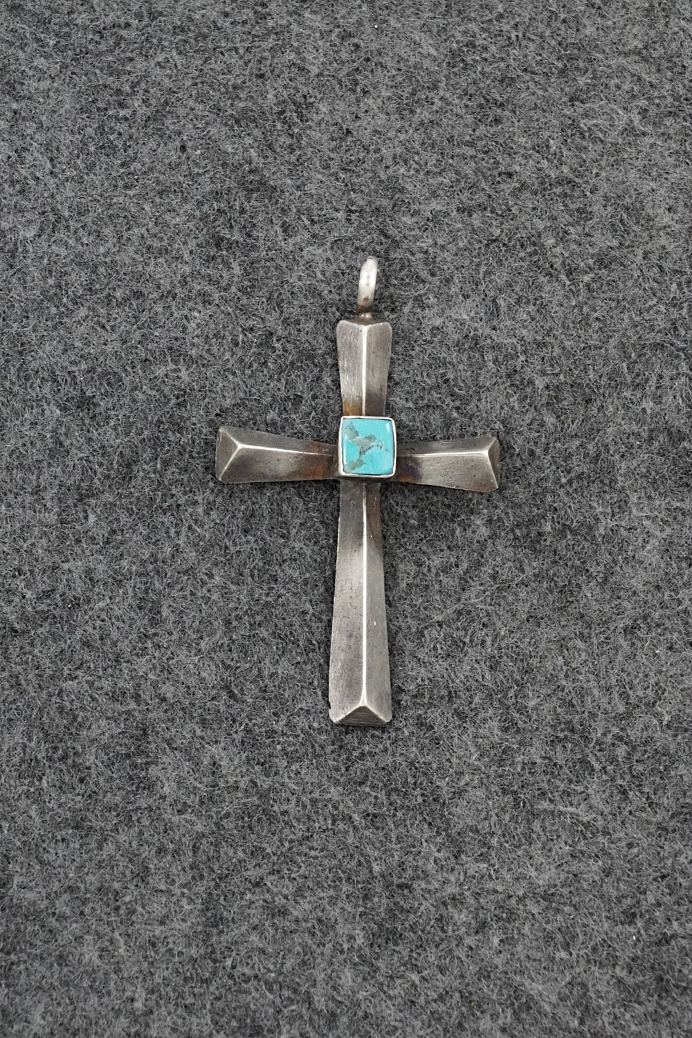 Turquoise & Sterling Silver Pendant - Raymond Bitsoi