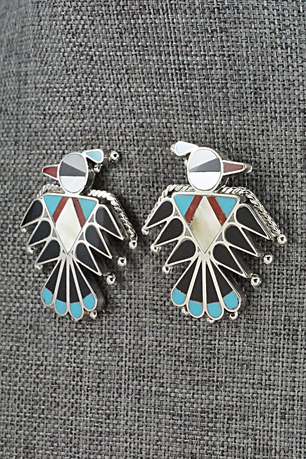 Multi Stone & Sterling Silver Inlay Necklace Set - Adrian Wallace