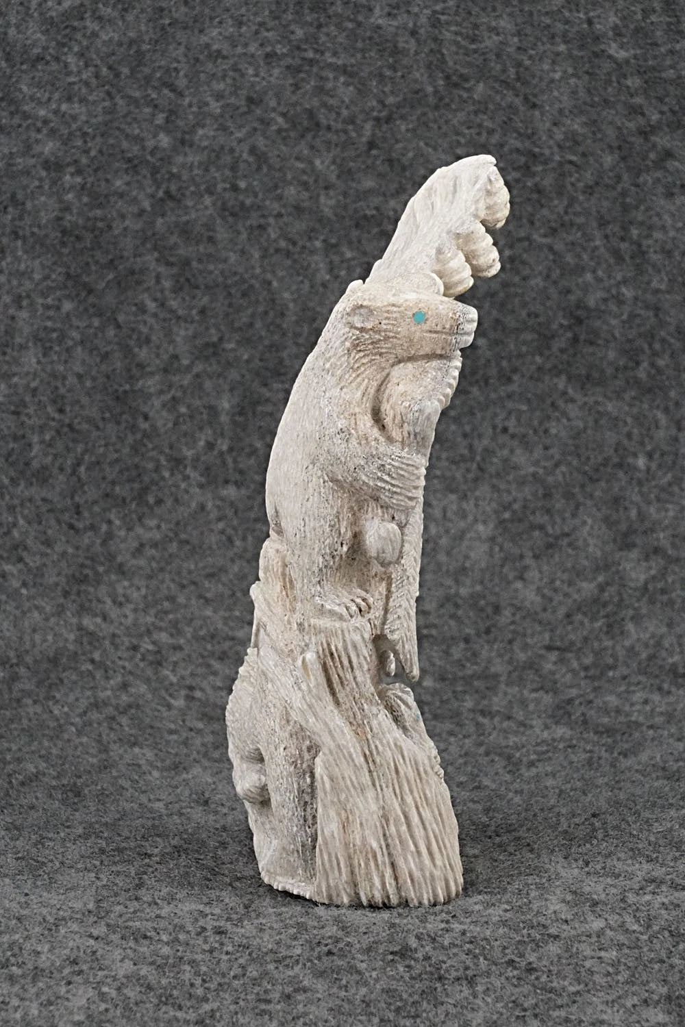 Bears and Eagle Zuni Fetish Carving - Destry Siutza
