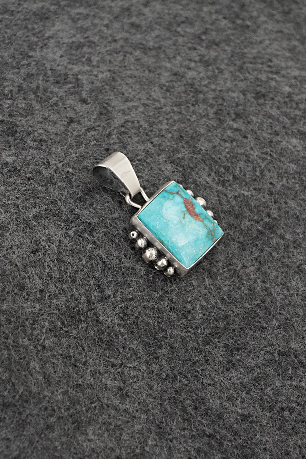 Turquoise & Sterling Silver Pendant - Eugene Gruber