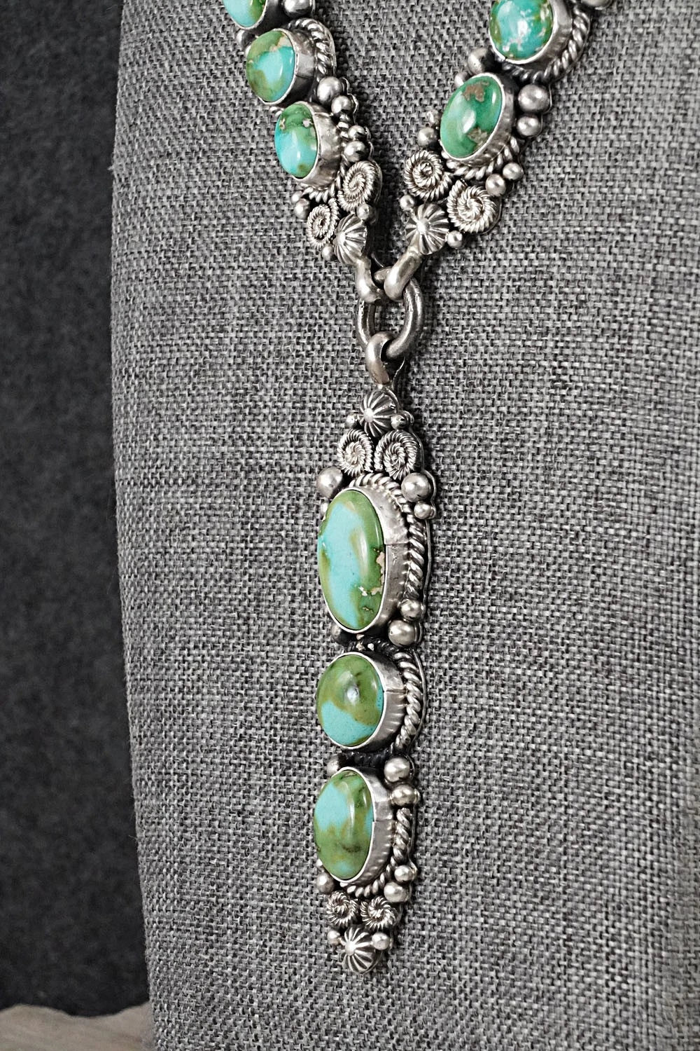 Turquoise & Sterling Silver Necklace and Earrings Set - Rosita Calladitto