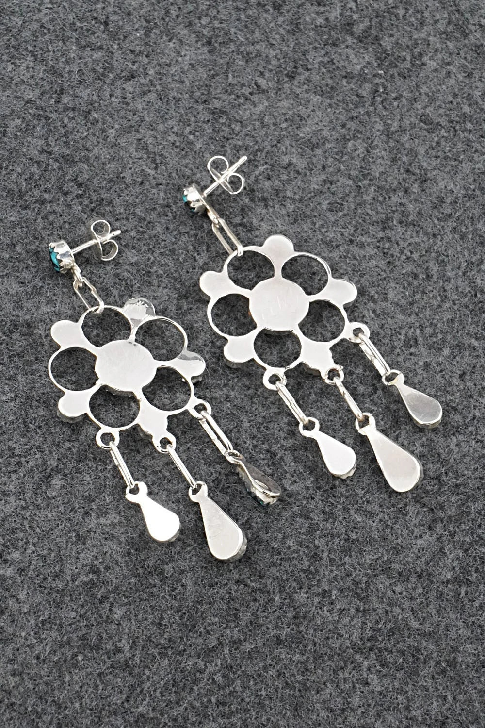 Turquoise & Sterling Silver Earrings - Vivianita Booqua