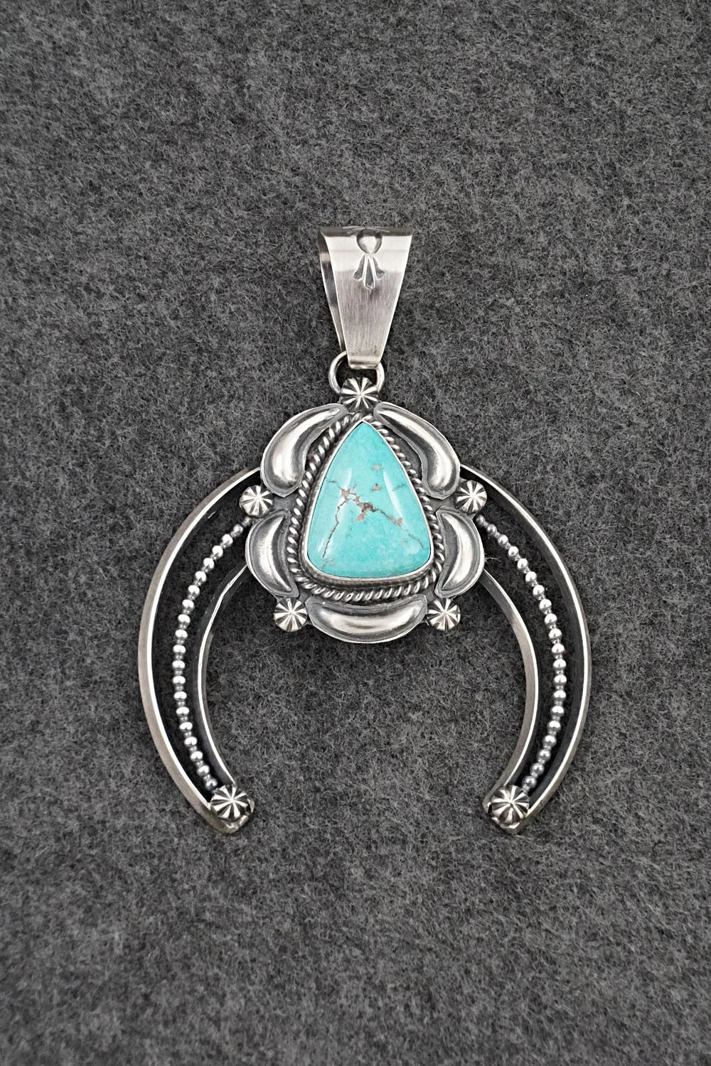 Turquoise & Sterling Silver Naja Pendant - Raymond Delgarito