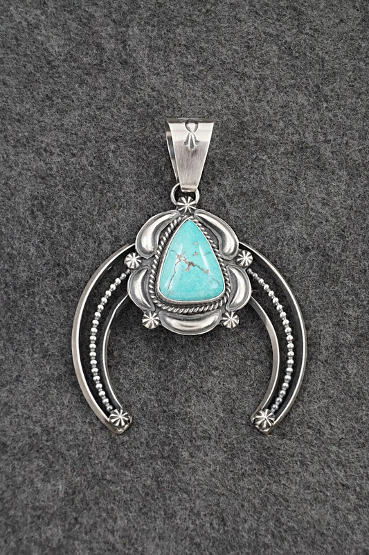 Turquoise & Sterling Silver Naja Pendant - Raymond Delgarito