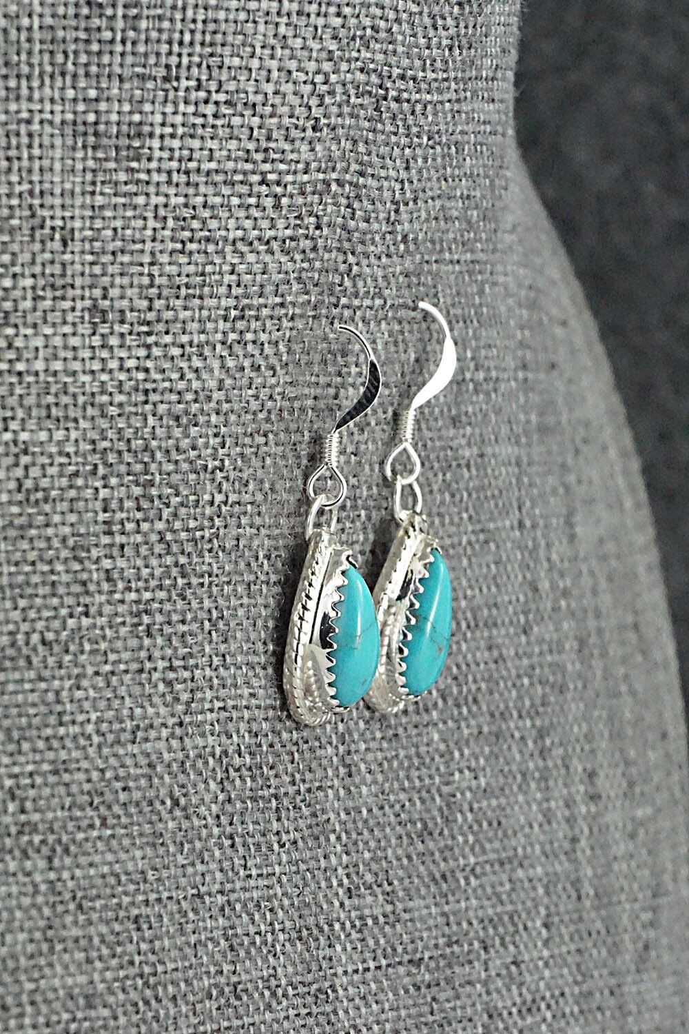 Turquoise & Sterling Silver Earrings - Angeline Platero
