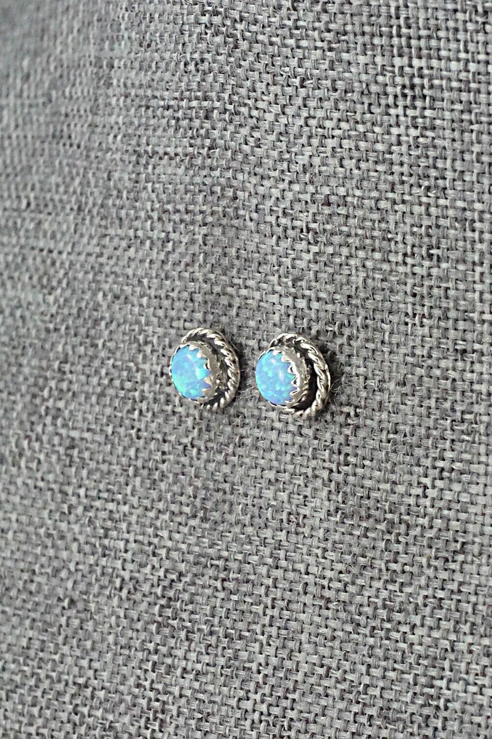 Opalite & Sterling Silver Earrings - Esther White