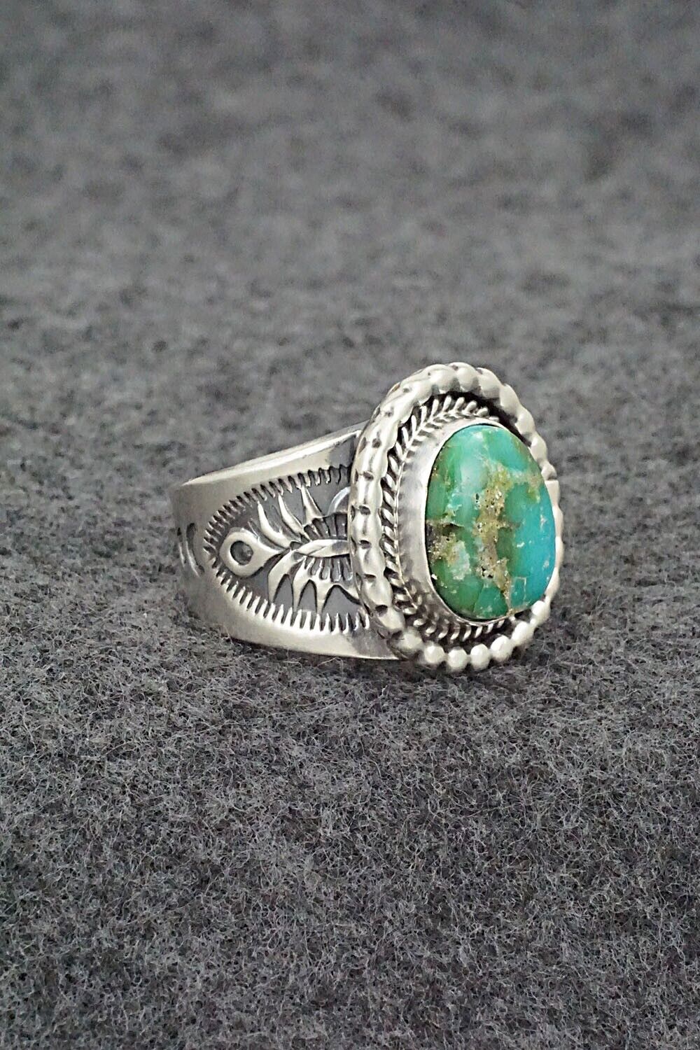 Turquoise & Sterling Silver Ring - Samuel Yellowhair - Size 7.5