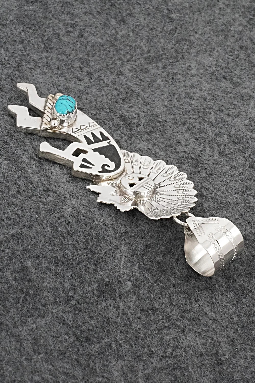 Turquoise & Sterling Silver Pendant - Alonzo Mariano