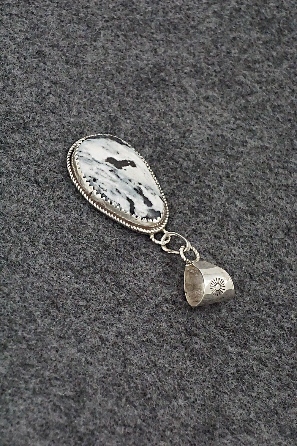 White Buffalo & Sterling Silver Pendant - Ernest Hawthorne
