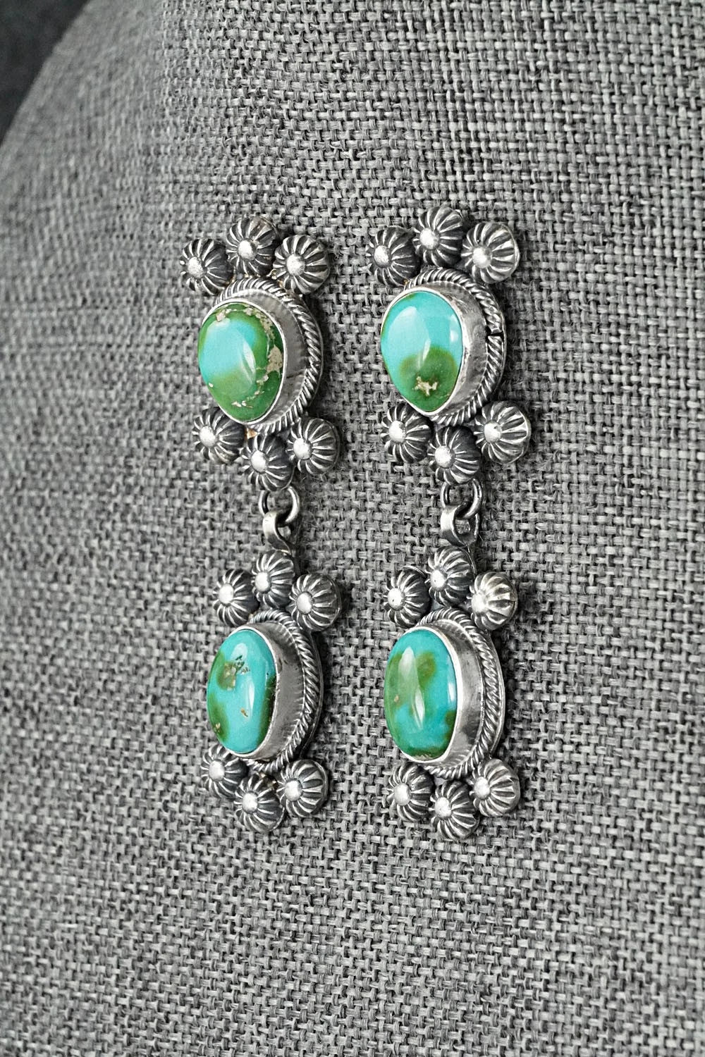 Turquoise & Sterling Silver Squash Blossom Set - Mark Yazzie
