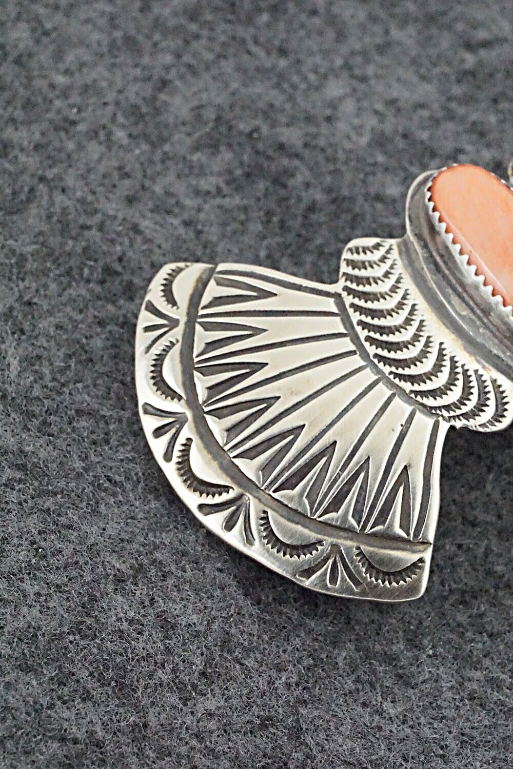 Spiny Oyster & Sterling Silver Hair Barrette - Martha Cayatineto