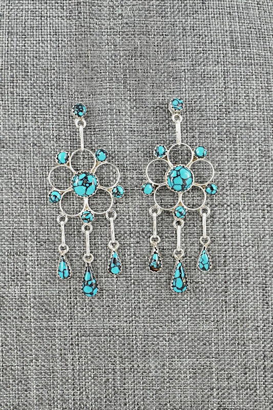 Turquoise & Sterling Silver Earrings - Vivianita Booqua