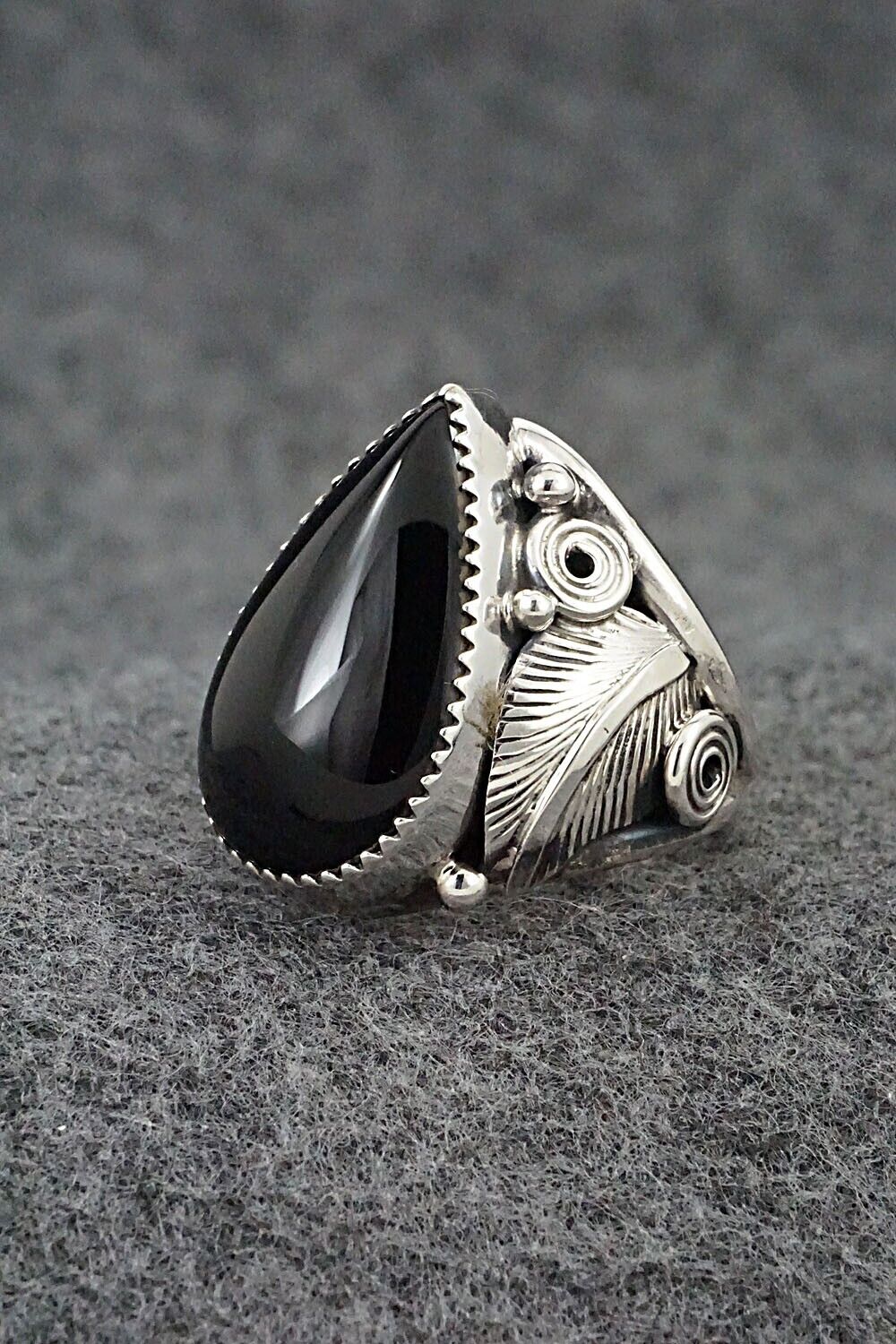 Onyx & Sterling Silver Ring - Darrell Morgan - Size 8