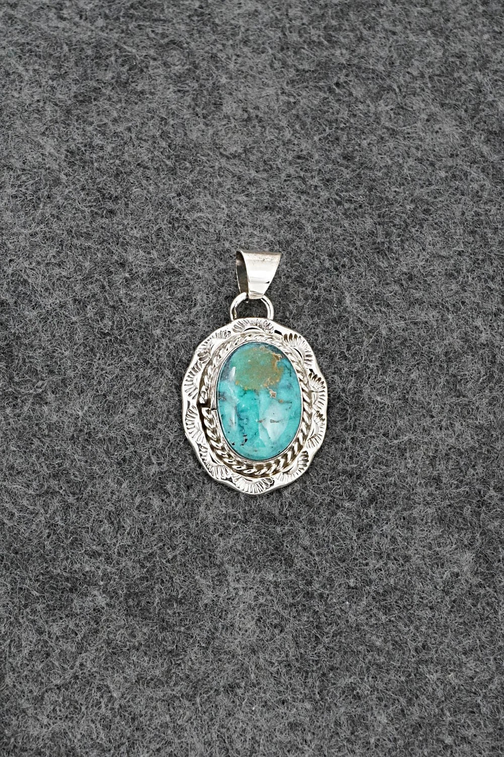 Turquoise and Sterling Silver Pendant - Gene Martinez
